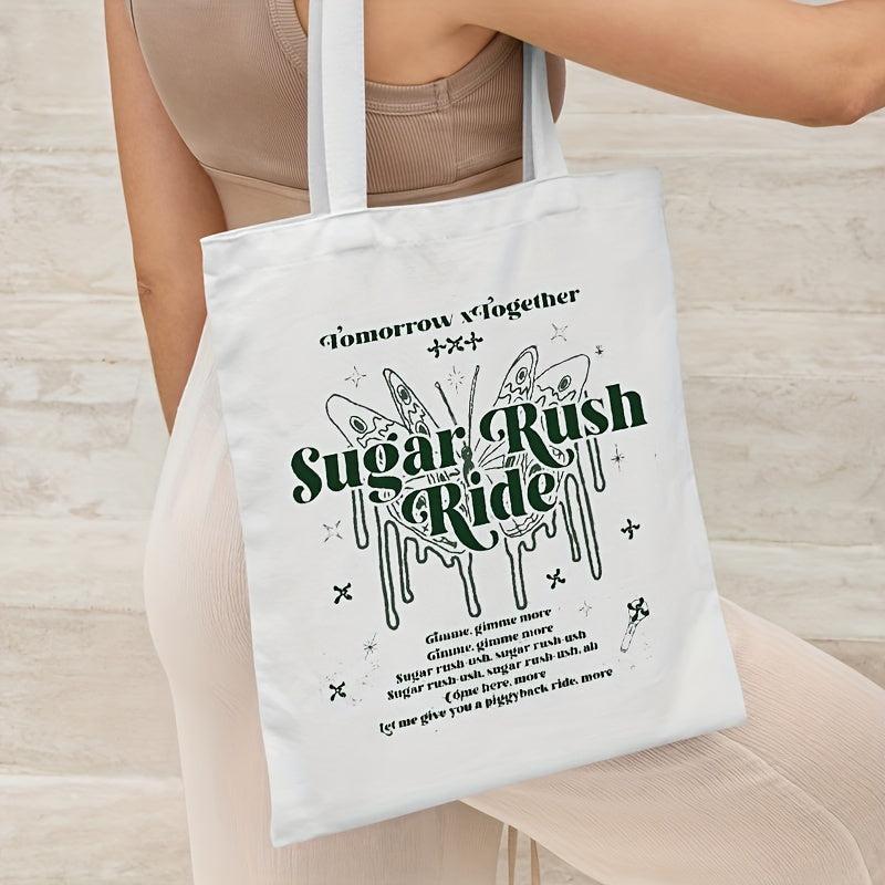 Stylish Pattern Shoulder Bag Lightweight Canvas Shopper Bag