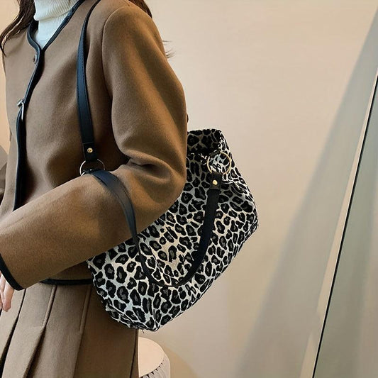 Leopard Pattern Tote Bag Large Capacity Shoulder Bag