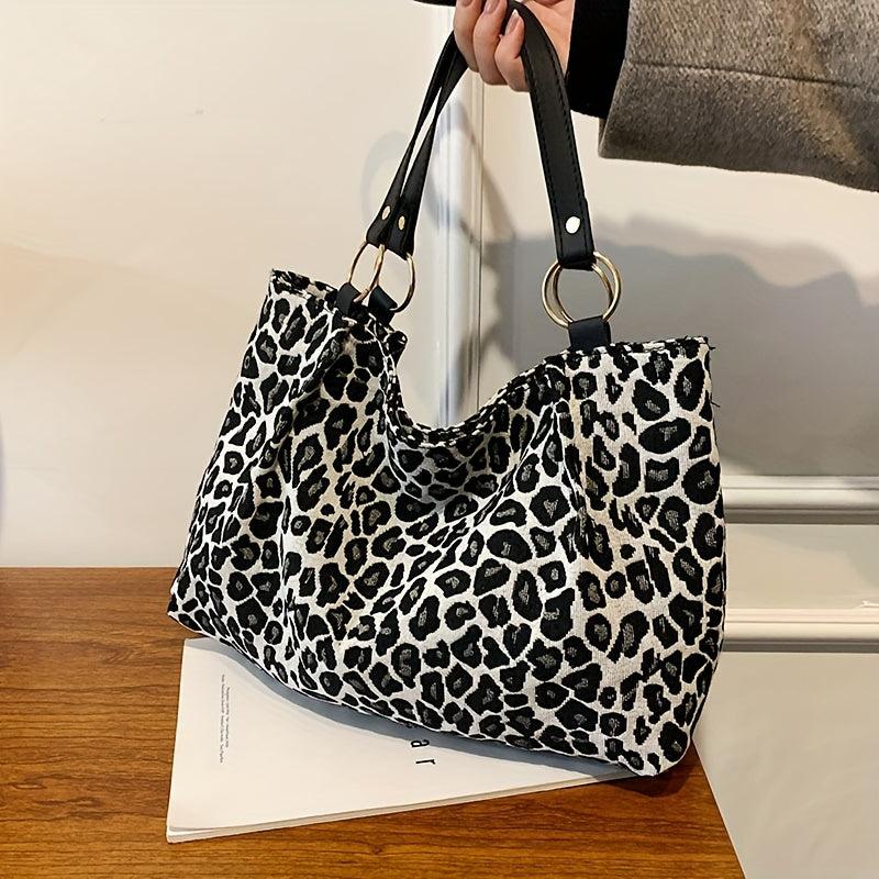 Leopard Pattern Tote Bag Large Capacity Shoulder Bag