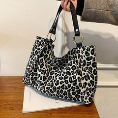 Leopard Pattern Tote Bag Large Capacity Shoulder Bag