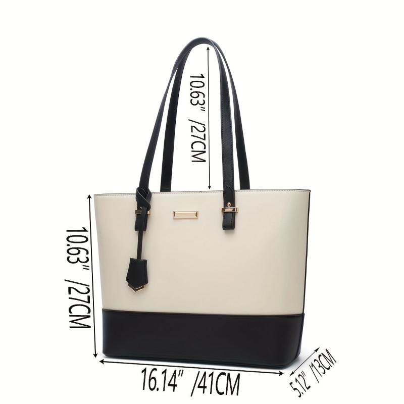 Colorblock Tote Bag Set Large Capacity Travel Bags
