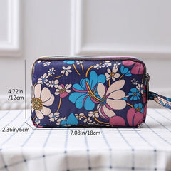 Waterproof Zipper Wallet Nylon Coin Purse Wristlet Small Storage Bag