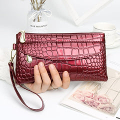Crocodile Clutch Wallet Women Long Zipper Hand Bag Coin Card Purse