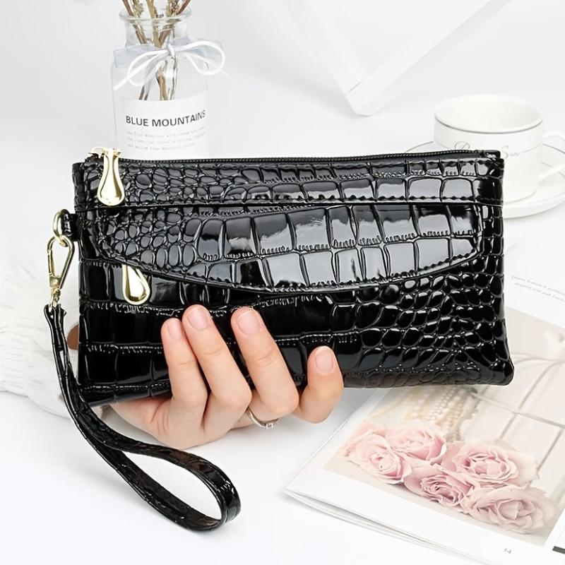 Crocodile Clutch Wallet Women Long Zipper Hand Bag Coin Card Purse