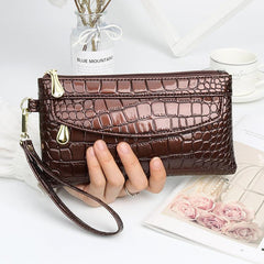 Crocodile Clutch Wallet Women Long Zipper Hand Bag Coin Card Purse