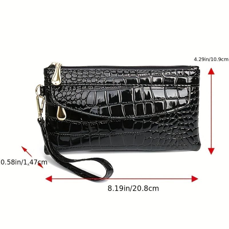 Crocodile Clutch Wallet Women Long Zipper Hand Bag Coin Card Purse