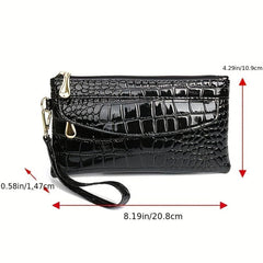 Crocodile Clutch Wallet Women Long Zipper Hand Bag Coin Card Purse