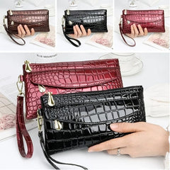 Crocodile Clutch Wallet Women Long Zipper Hand Bag Coin Card Purse