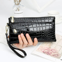 Crocodile Clutch Wallet Women Long Zipper Hand Bag Coin Card Purse