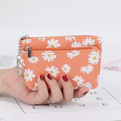 Mini Daisy Clutch Coin Purse Zipper Pouch Keychain Bag
