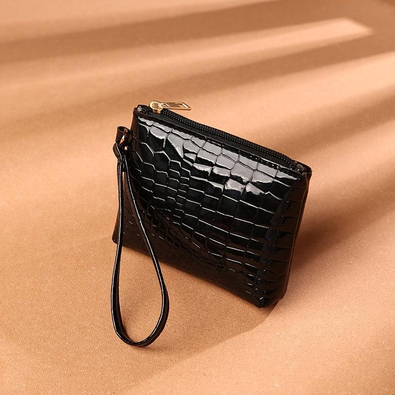 Crocodile Pattern Coin Purse with Wristband