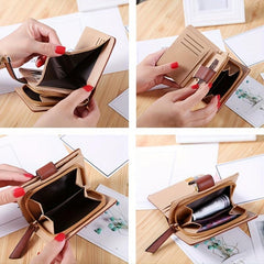 Leaf Pattern Small Coin Purse Zip Wallet Bifold Purse