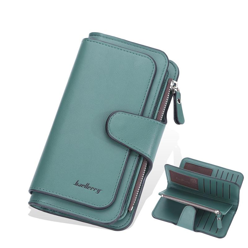 Large Capacity Long Wallet Faux Leather Coin Purse Zipper