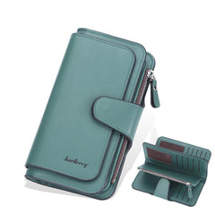 Large Capacity Long Wallet Faux Leather Coin Purse Zipper