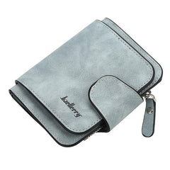 Small Faux Leather Wallet w/ Card Slots & Zipper Pocket