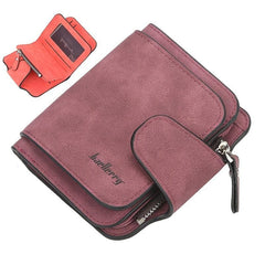 Small Faux Leather Wallet w/ Card Slots & Zipper Pocket