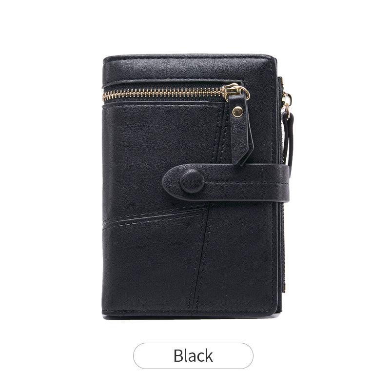 Casual Solid Coin Purse Multifunctional Short Wallet With Button