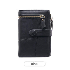 Casual Solid Coin Purse Multifunctional Short Wallet With Button