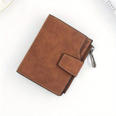Vintage Short Wallet Clutch Coin Purse Faux Leather