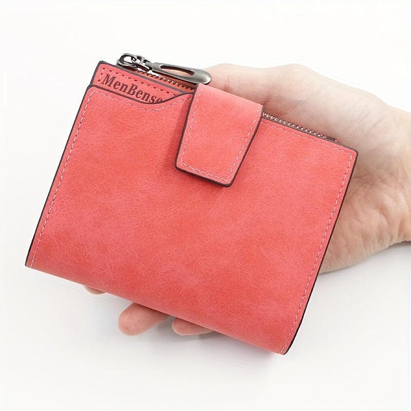 Vintage Short Wallet Clutch Coin Purse Faux Leather