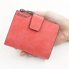 Vintage Short Wallet Clutch Coin Purse Faux Leather