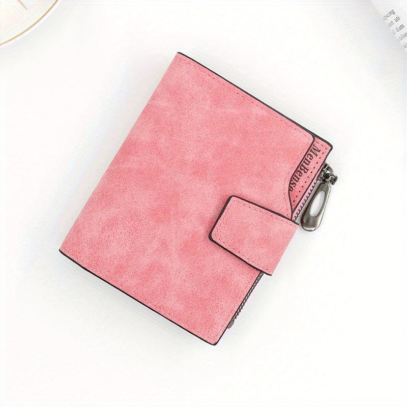Vintage Short Wallet Clutch Coin Purse Faux Leather