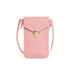 Touch Screen Phone Bag Solid Faux Leather Shoulder Bag Women's Coin Purse