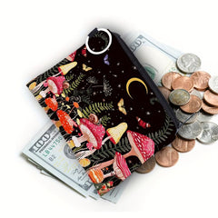 Colorful Mushroom Pattern Coin Purse With Keychain