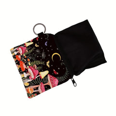 Colorful Mushroom Pattern Coin Purse With Keychain