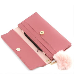 Women's Long Coin Purse Faux Leather Wallet Butterfly Decor
