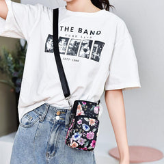 Flower Pattern Cell Phone Bag Coin Purse Crossbody Bag