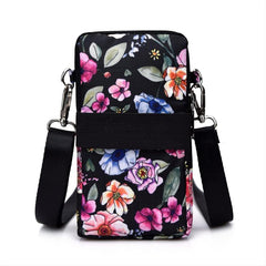 Flower Pattern Cell Phone Bag Coin Purse Crossbody Bag