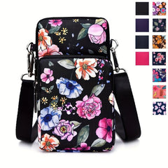 Flower Pattern Cell Phone Bag Coin Purse Crossbody Bag