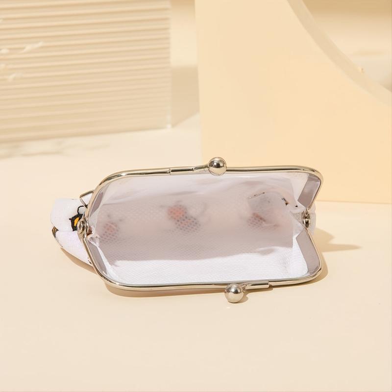 Bee Pattern Coin Purse, Kiss Lock Mini Wallet