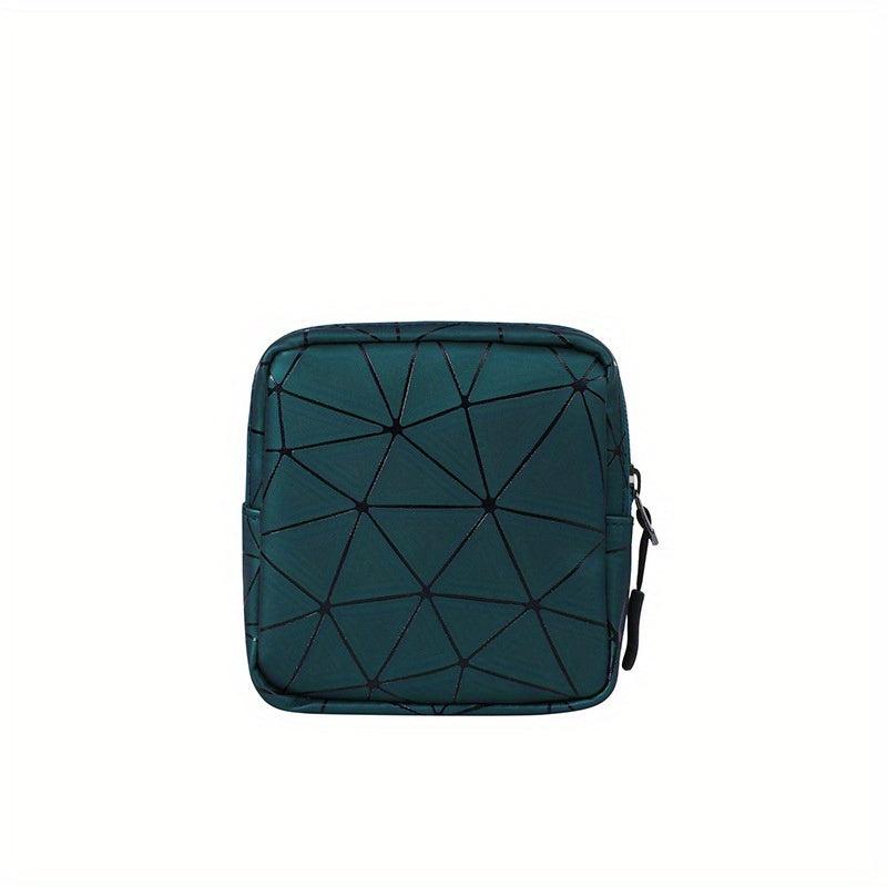 Geometric Pattern Makeup Zipper Bag Cosmetic Sanitary Napkin Bag