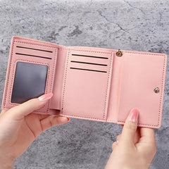 Cat Pattern Short Wallet Women's Clutch Trifold Coin Purse