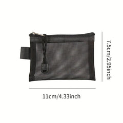 Mini Mesh Coin Purse Zipper Clutch Wallet Portable Storage Bag