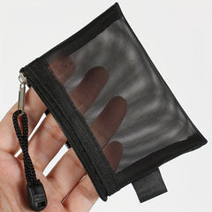 Mini Mesh Coin Purse Zipper Clutch Wallet Portable Storage Bag