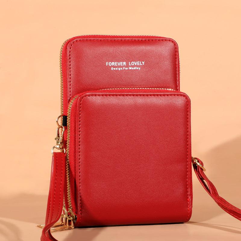 Minimalist Solid Shoulder Bag Classic Zipper Purse