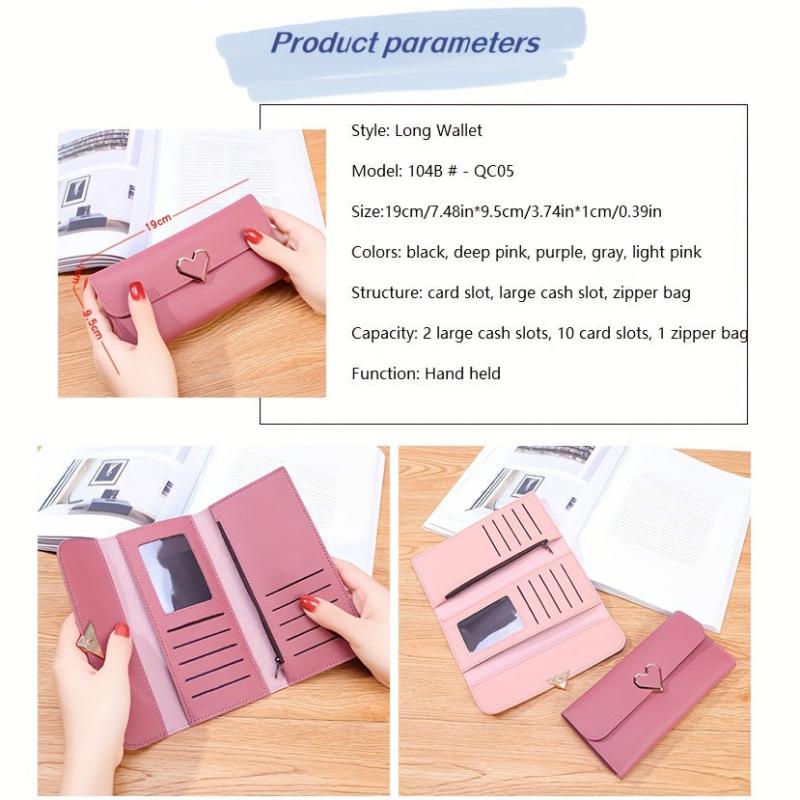 Decor Long Wallet Foldable Phone Purse For Women Handbag With Card Slots