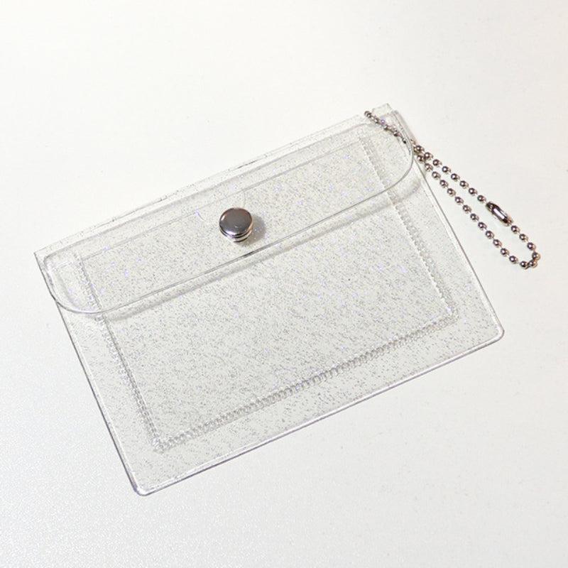 Small Transparent Coin Purse Wallet Button Waterproof Card Bag