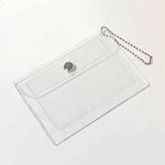 Small Transparent Coin Purse Wallet Button Waterproof Card Bag