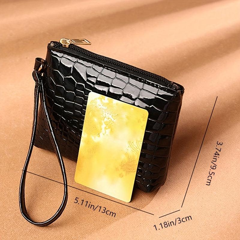 Crocodile Embossed Women's Wallet Coin Purse Portable Storage Pouch