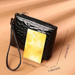 Crocodile Embossed Women's Wallet Coin Purse Portable Storage Pouch