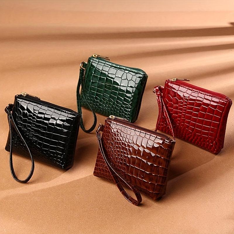Crocodile Embossed Women's Wallet Coin Purse Portable Storage Pouch