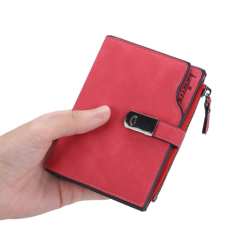 Slim Coin Purse Faux Leather Wallet Solid Clutch Bag