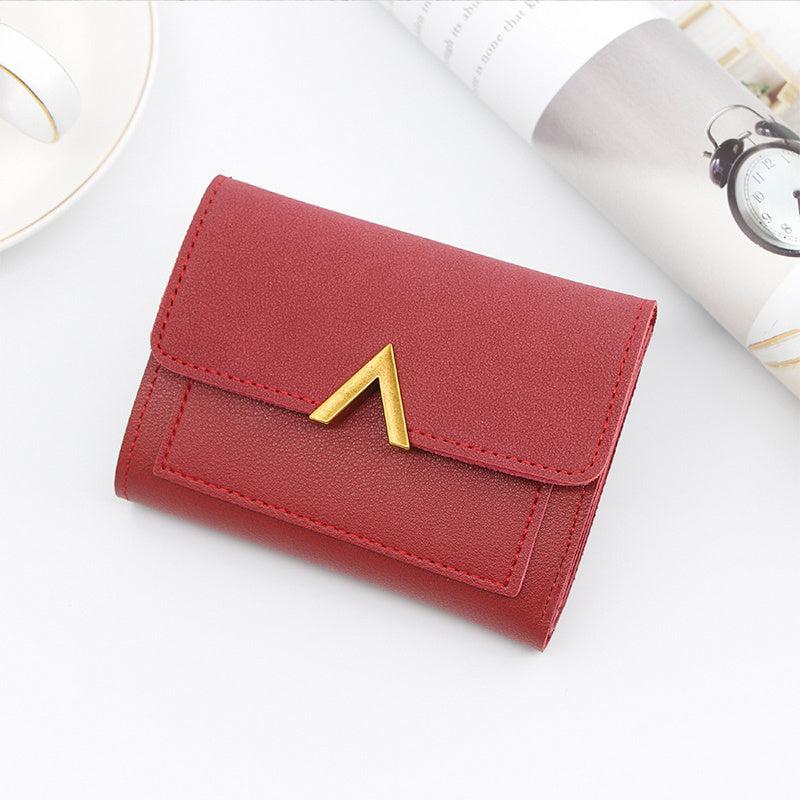 Small Faux Leather Wallet for Women with Card Slots & ID Window