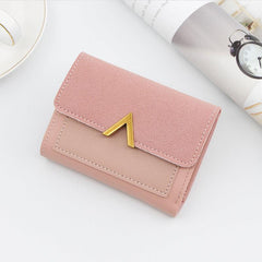 Small Faux Leather Wallet for Women with Card Slots & ID Window