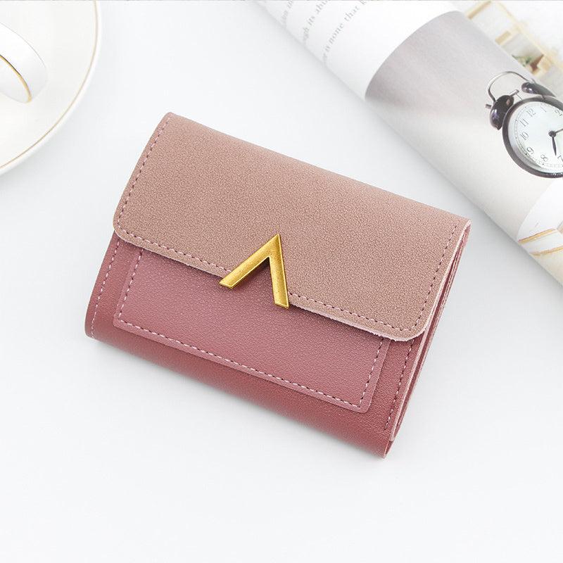 Small Faux Leather Wallet for Women with Card Slots & ID Window
