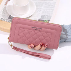 Large Capacity Faux Leather Zipper Long Wallet Clutch Bag